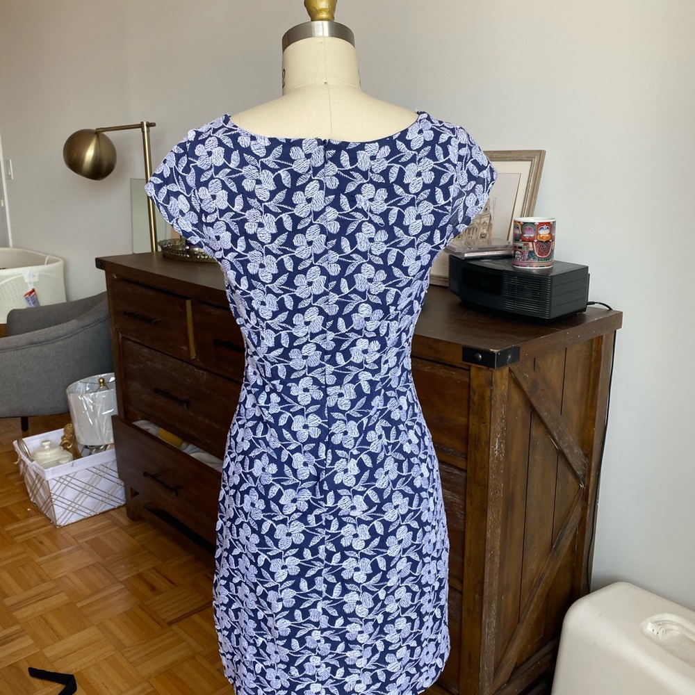 Blue embroidered dress
